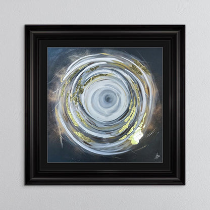 Circle of Life 1 with Gold Foil Embellishment - with Black Mount Framed Wall Art