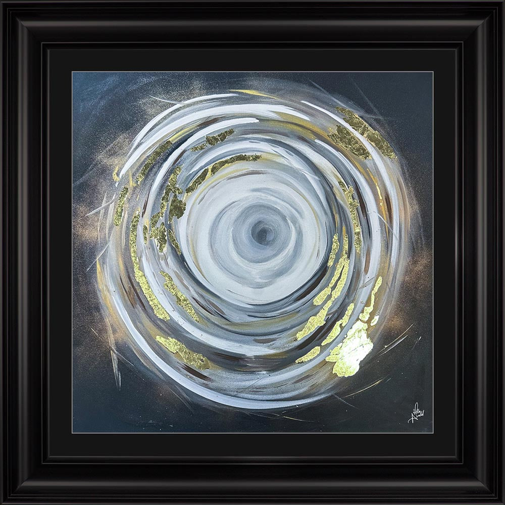 Circle of Life 1 with Gold Foil Embellishment - with Black Mount Framed Wall Art
