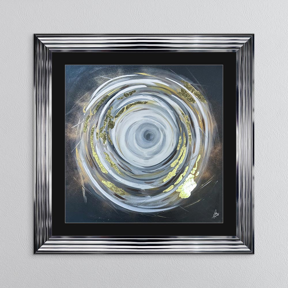 Circle of Life 1 with Gold Foil Embellishment - with Black Mount Framed Wall Art