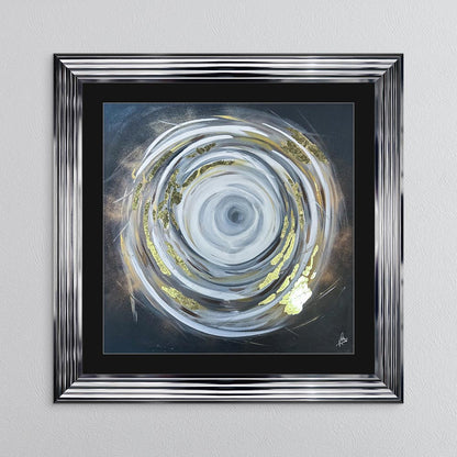 Circle of Life 1 with Gold Foil Embellishment - with Black Mount Framed Wall Art