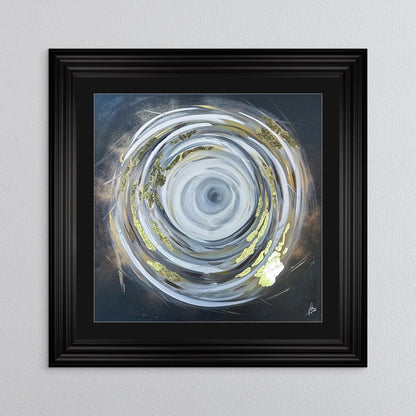 Circle of Life 1 with Gold Foil Embellishment - with Black Mount Framed Wall Art