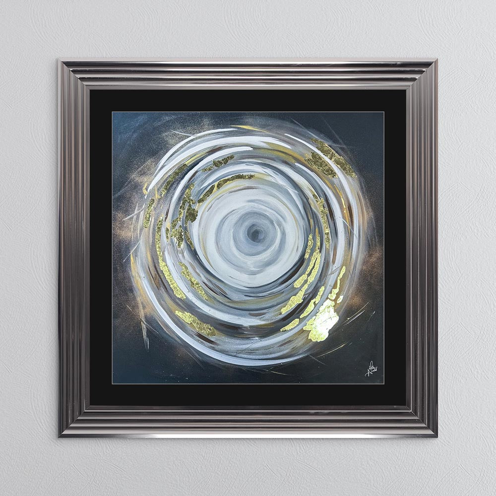 Circle of Life 1 with Gold Foil Embellishment - with Black Mount Framed Wall Art
