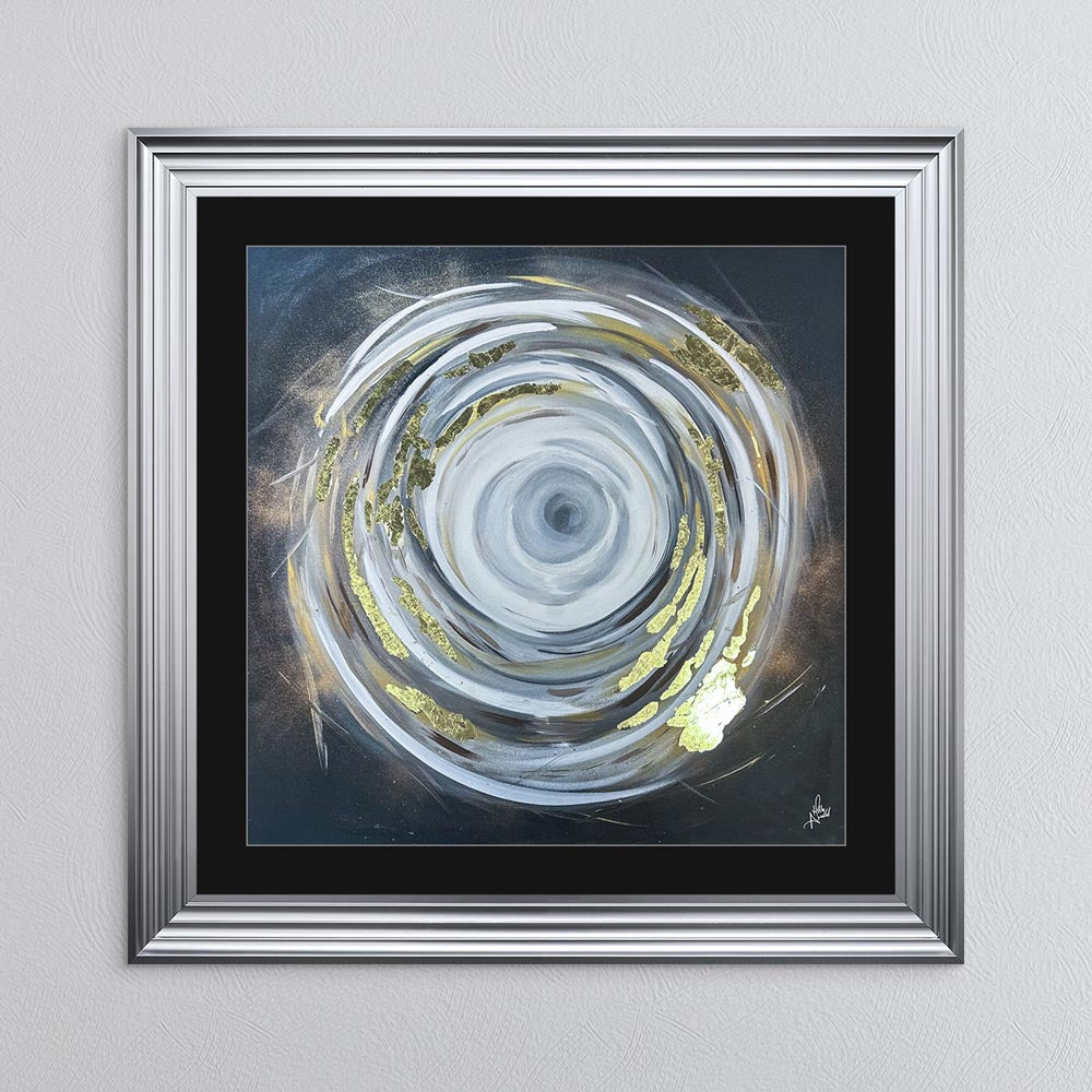 Circle of Life 1 with Gold Foil Embellishment - with Black Mount Framed Wall Art