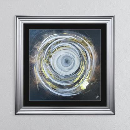 Circle of Life 1 with Gold Foil Embellishment - with Black Mount Framed Wall Art