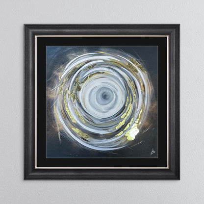 Circle of Life 1 with Gold Foil Embellishment - with Black Mount Framed Wall Art
