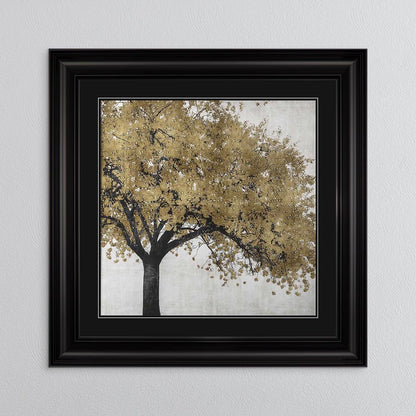 Golden Blossoms with Black Mount Framed Wall Art