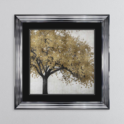 Golden Blossoms with Black Mount Framed Wall Art