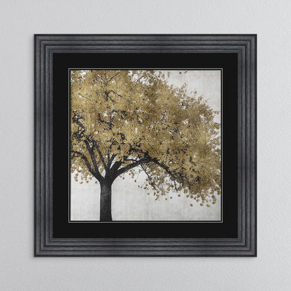 Golden Blossoms with Black Mount Framed Wall Art
