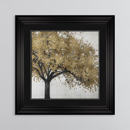 Golden Blossoms with Black Mount Framed Wall Art