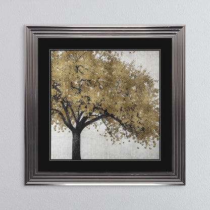 Golden Blossoms with Black Mount Framed Wall Art
