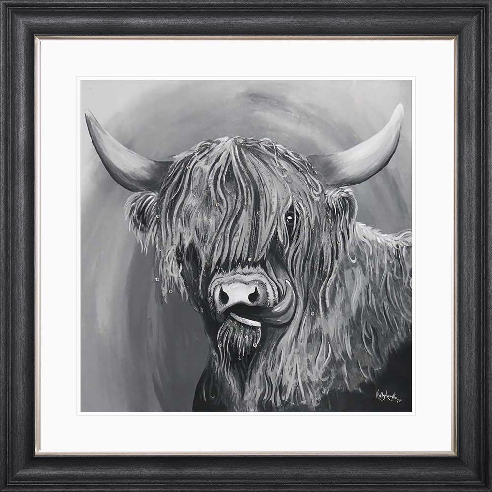 Highland Tongue (Grey) with White Mount Framed Wall Art