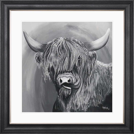 Highland Tongue (Grey) with White Mount Framed Wall Art
