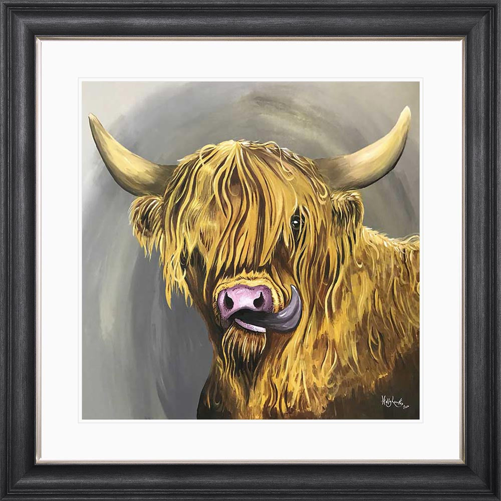 Highland Tongue with White Mount Framed Wall Art