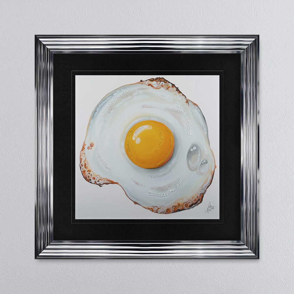 Fried Egg with Black Mount Framed Wall Art
