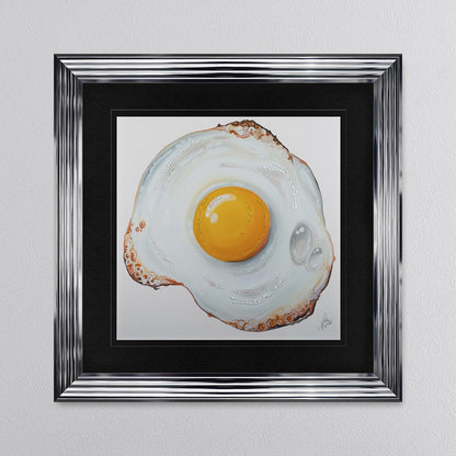 Fried Egg with Black Mount Framed Wall Art