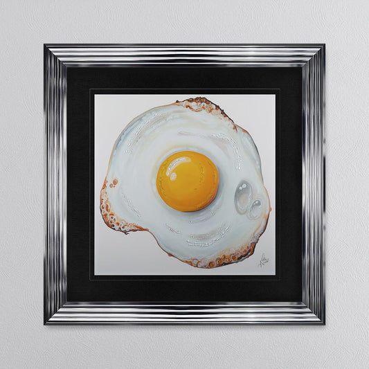 Fried Egg with Black Mount Framed Wall Art