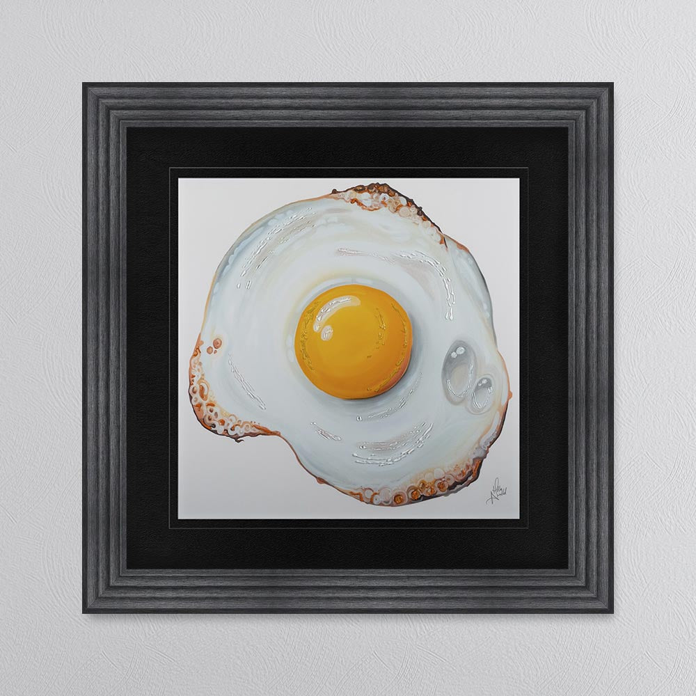 Fried Egg with Black Mount Framed Wall Art