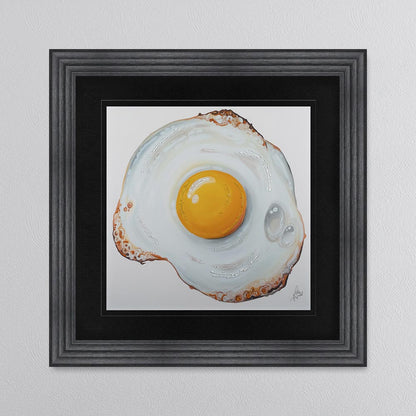 Fried Egg with Black Mount Framed Wall Art
