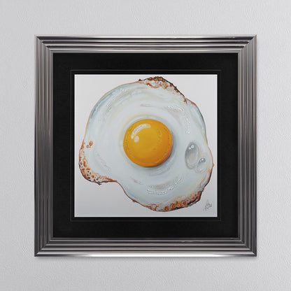 Fried Egg with Black Mount Framed Wall Art