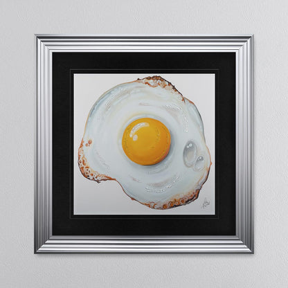 Fried Egg with Black Mount Framed Wall Art