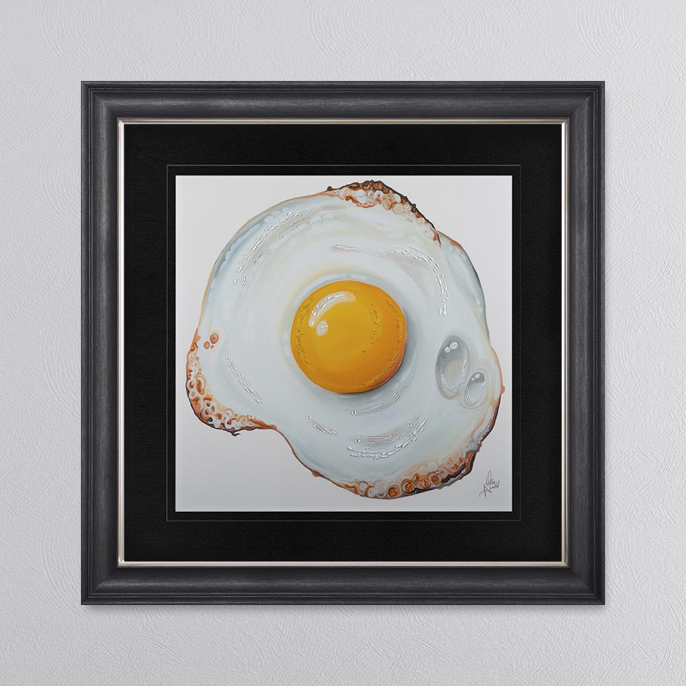 Fried Egg with Black Mount Framed Wall Art