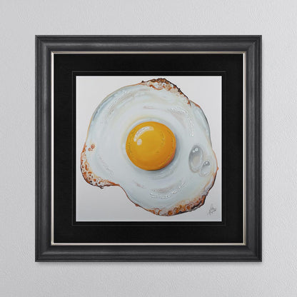Fried Egg with Black Mount Framed Wall Art