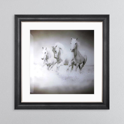 Galloping Horses with White Mount Framed Wall Art