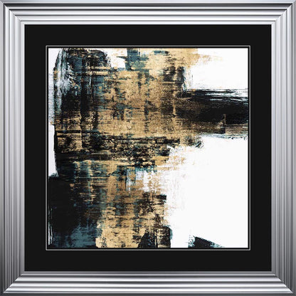 Infatuation Gold On Teal 1 with Black Mount Framed Wall Art