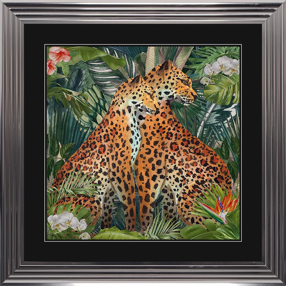 Jungle Love Cheetah with Black Mount Framed Wall Art