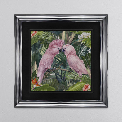 Jungle Love Cockatoo with Black Mount Framed Wall Art