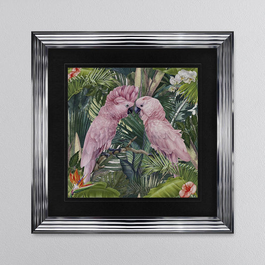 Jungle Love Cockatoo with Black Mount Framed Wall Art