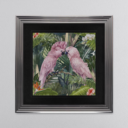 Jungle Love Cockatoo with Black Mount Framed Wall Art