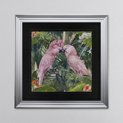 Jungle Love Cockatoo with Black Mount Framed Wall Art