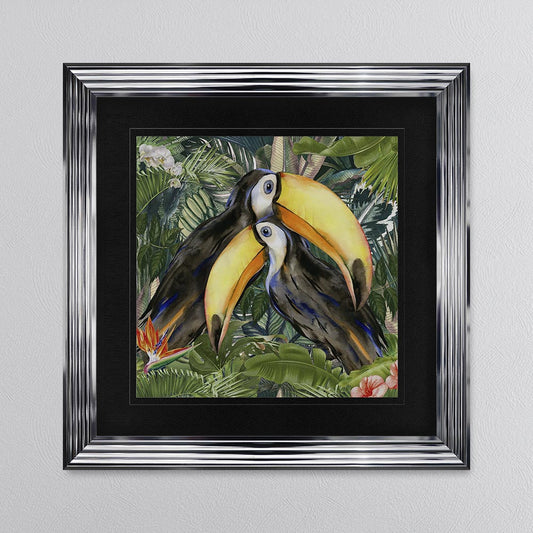 Jungle Love Toucan with Black Mount Framed Wall Art