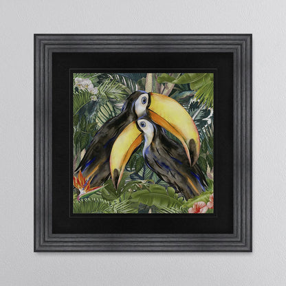 Jungle Love Toucan with Black Mount Framed Wall Art
