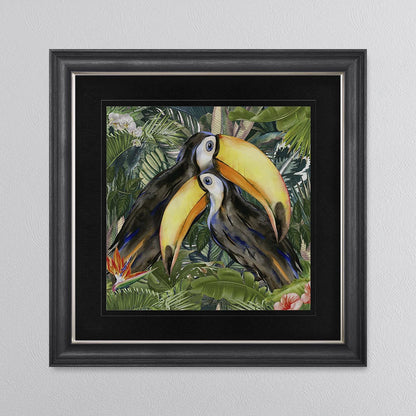 Jungle Love Toucan with Black Mount Framed Wall Art