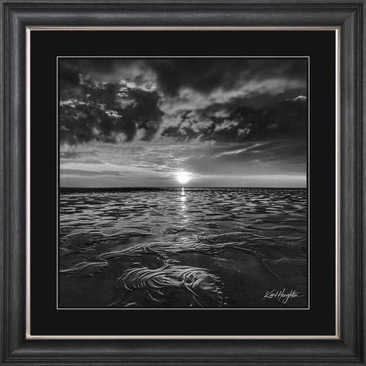 Stormy Sunset In Black And White with Black Mount Framed Wall Art