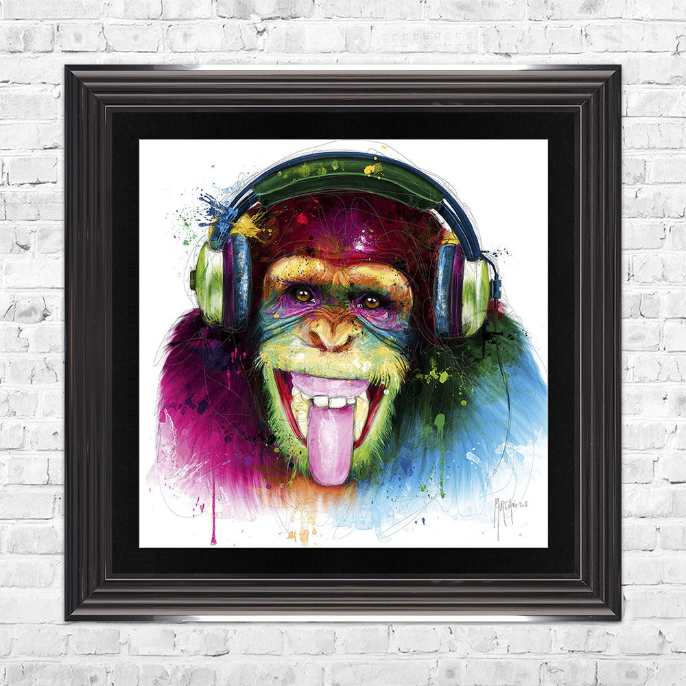 DJ Monkey Framed Wall Art