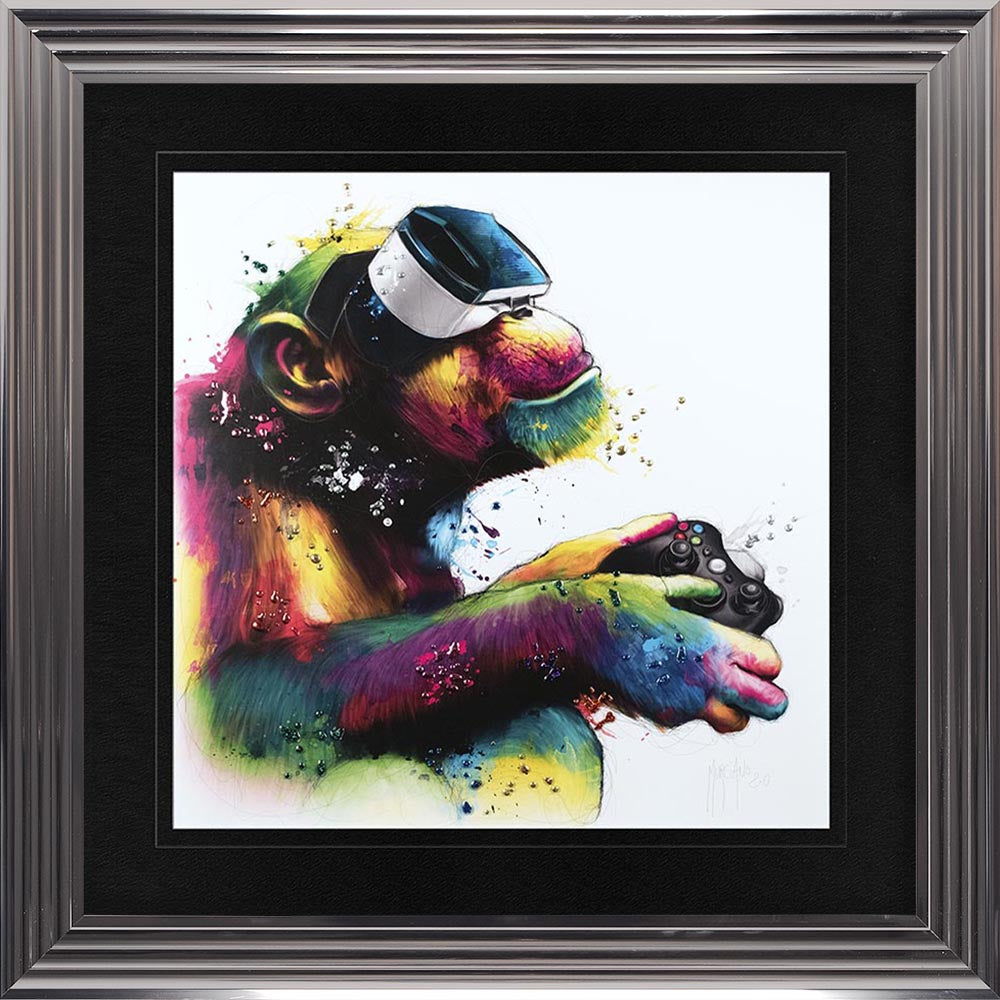 Monkey Gamer Framed Wall Art