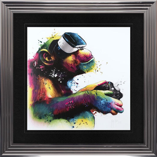 Monkey Gamer Framed Wall Art