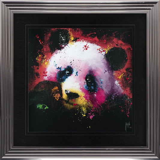 Panda with Black Mount Framed Wall Art