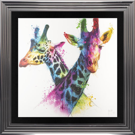 Savannah Giraffes with Black Mount Framed Wall Art