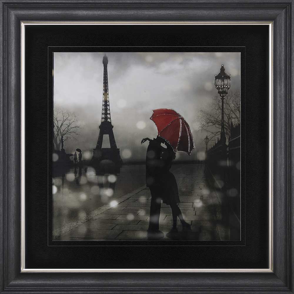 Paris Romance with Black Mount Framed Wall Art
