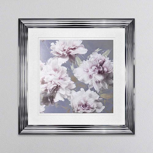 Peony Flowers 1 with White Mount Framed Wall Art