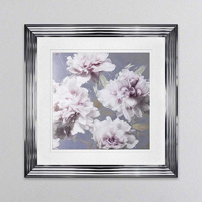 Peony Flowers 1 with White Mount Framed Wall Art
