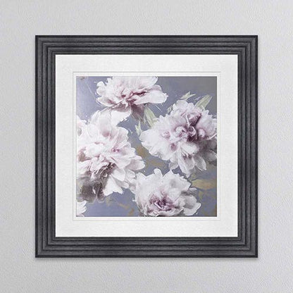Peony Flowers 1 with White Mount Framed Wall Art