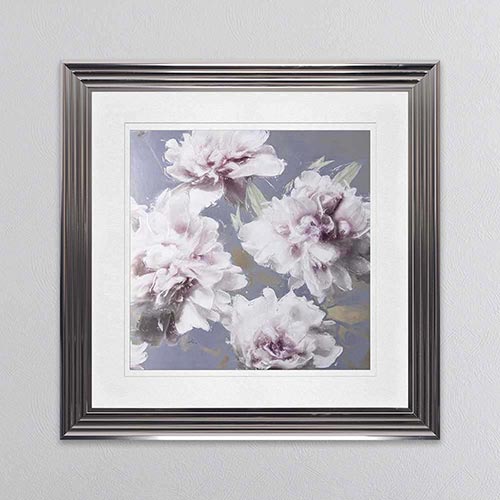 Peony Flowers 1 with White Mount Framed Wall Art