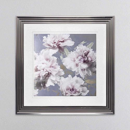 Peony Flowers 1 with White Mount Framed Wall Art
