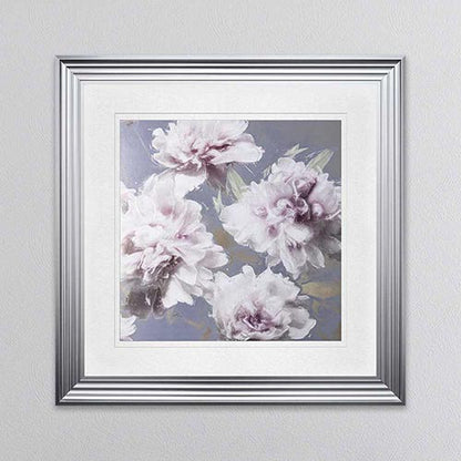 Peony Flowers 1 with White Mount Framed Wall Art