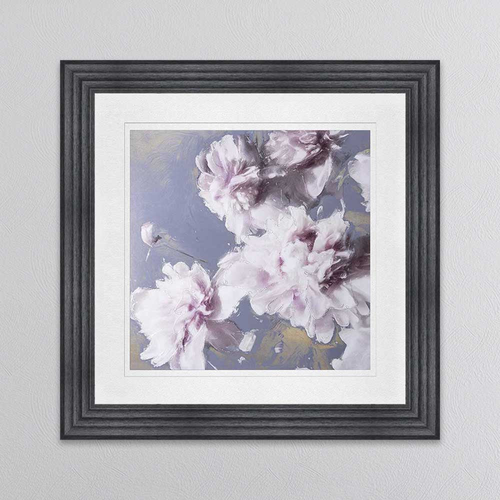 Peony Flowers 2 with White Mount Framed Wall Art